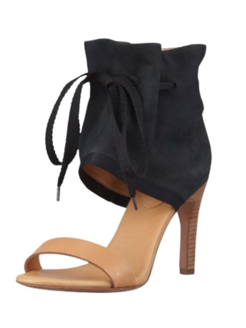 AMAZING! SEE BY CHLOE Black Tan Ankle Cuff Heels Booties 35.5